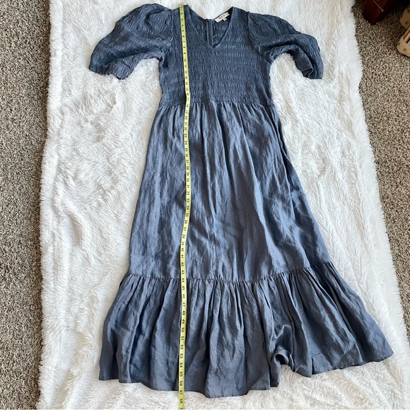 Sea New York Maxi Dress Smocked Tiered Puff Balloon Sleeve Barbiecore Balletcore - Picture 12 of 13